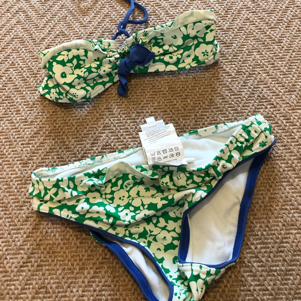Girls green, blue, and white mayoral sport bikini